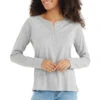 Women's Bamboo Heritage Henley -Sport Outfits Shop heritage henley light heather grey women top 1